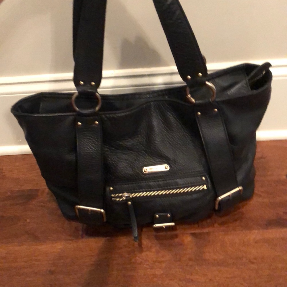 Michael Kors black leather shoulder bag